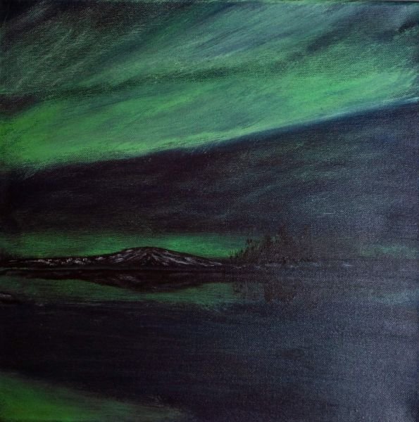 Acrylic on canvas, 40x40cm // Aurora Borealis - right