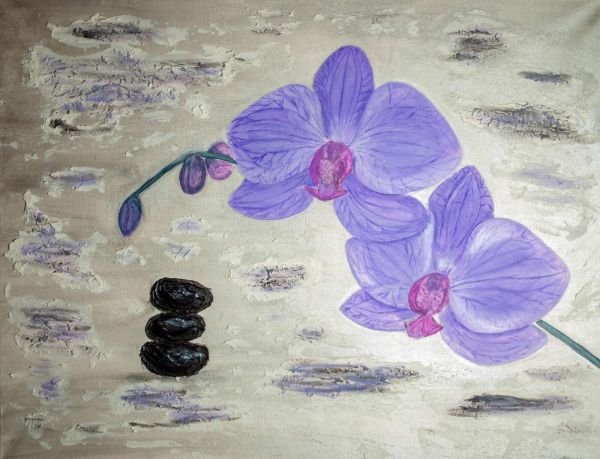 Acrylic on canvas, 74x58cm // Orchideen Spa