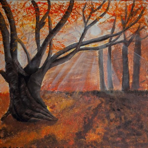 Acrylic on canvas, 50x50cm // The Old October Tree