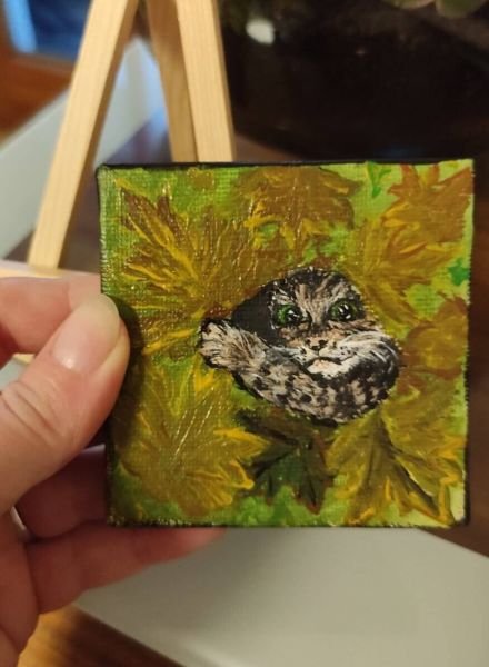 Acrylic on canvas, 7.5x7.5cm // Hello Autumn