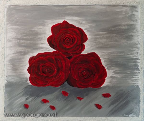Acrylic on canvas, 60x50cm // Red Roses