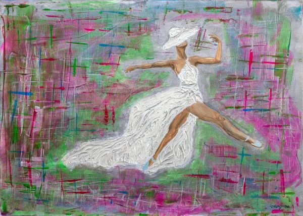Acrylic on canvas, 70x50cm // Neon Ballerina (sold)