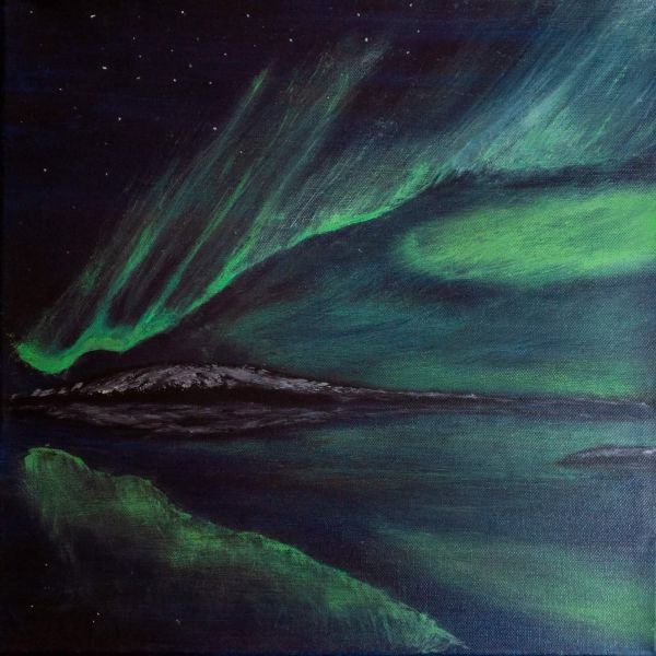 Acrylic on canvas, 40x40cm // Aurora Borealis - left